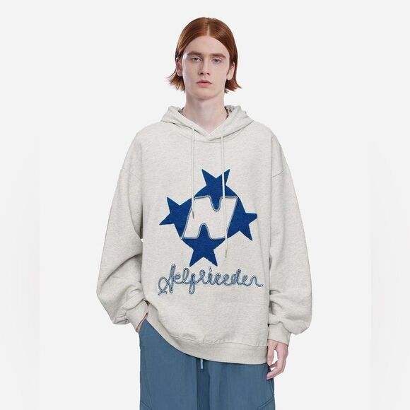 AELFRIC EDEN STELLARIS EMBROIDERED HOODIE SIZE SMALL GREY NWT in packaging - Picture 1 of 7